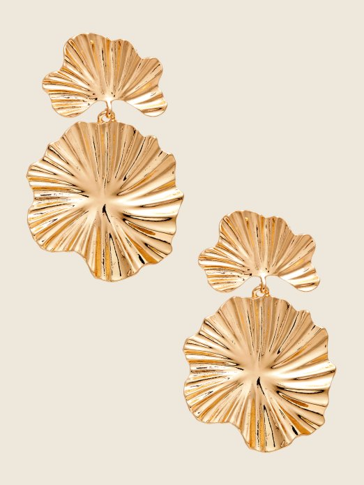 14k Pozlaćena Naušnica S Ljiljanom Guess Kupovno Zlato