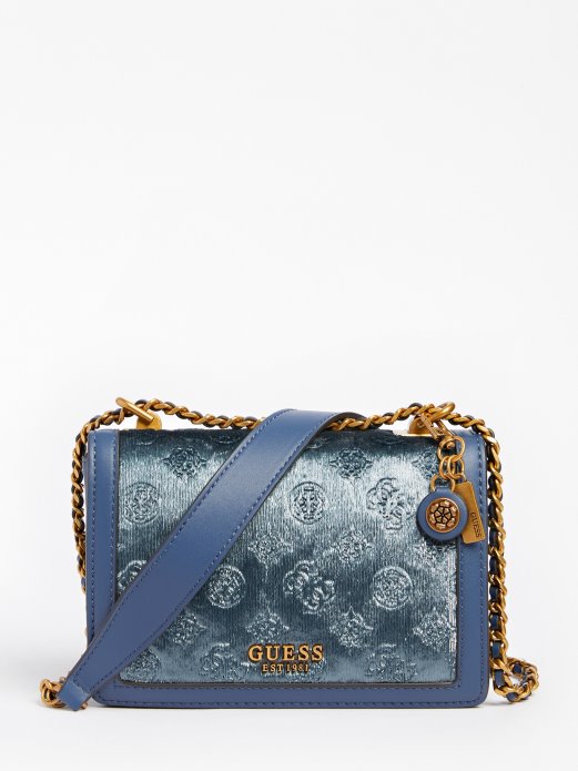Abey Velvet Crossbody Guess Shopping Svijetlo Plava