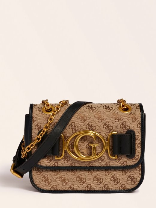 Aileen 4g Logo Torba Preko Ramena Crna Guess Shopping