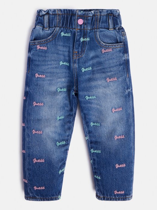 All Over Logo Denim Pant Guess Shopping Blue