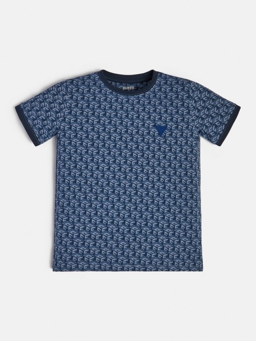 All Over Logo T-shirt Blue Guess Shopping