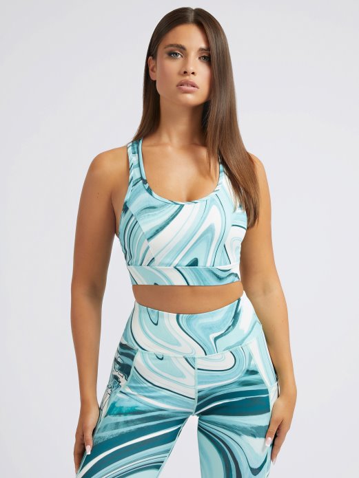 All Over Print Aktivni Grudnjak Guess Shopping Blue