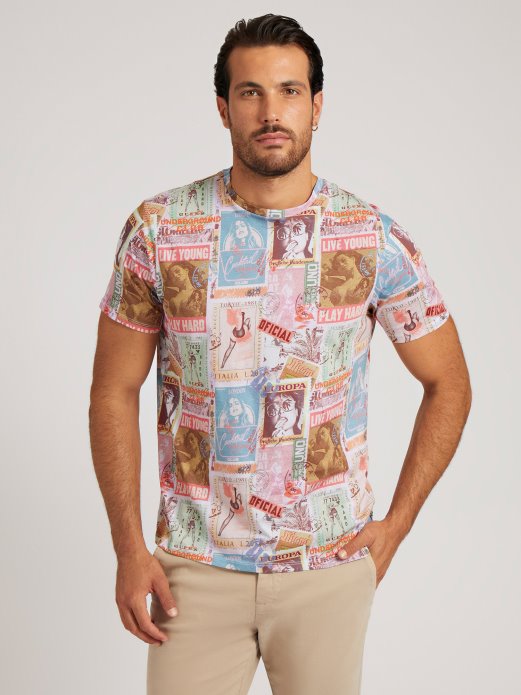 All Over Print T-shirt Bijela Multi Guess Shopping