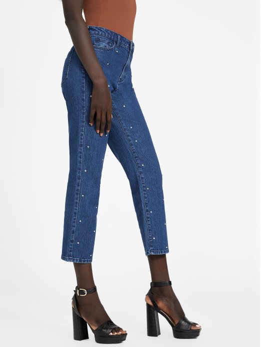 Amie Ravne Blistave Traperice Guess Shopping Tamno Pranje