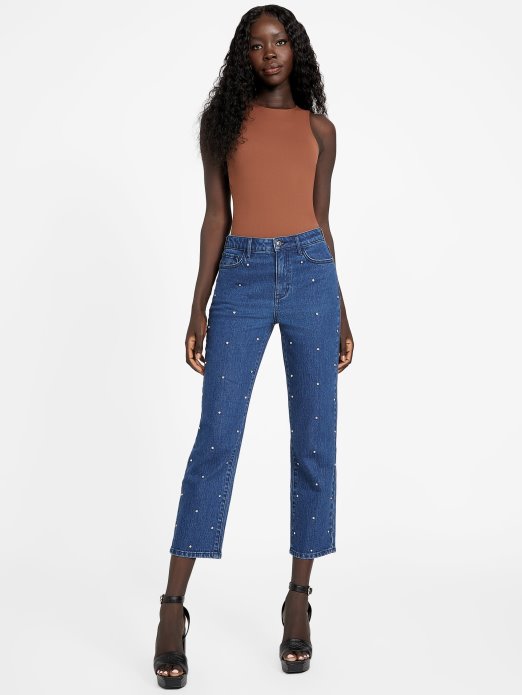 Amie Ravne Blistave Traperice Guess Shopping Tamno Pranje