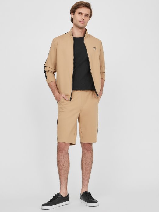 Andrew Logo Tape Shorts Guess Shopping Toast Taupe