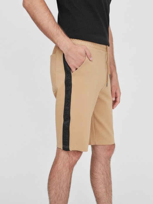 Andrew Logo Tape Shorts Guess Shopping Toast Taupe