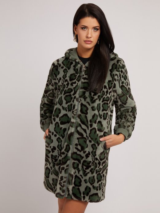 Animalier Jakna Od Umjetnog Krzna Guess Shopping Zelena