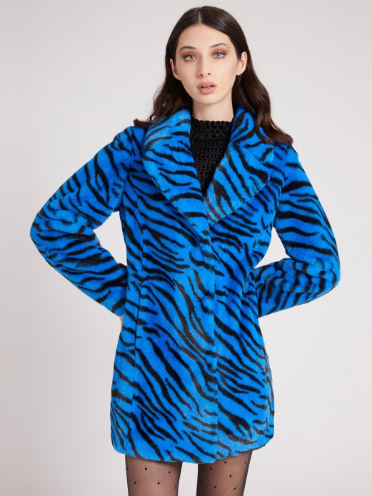 Animalier Jakna Od Umjetnog Krzna Plava Multi Guess Shopping