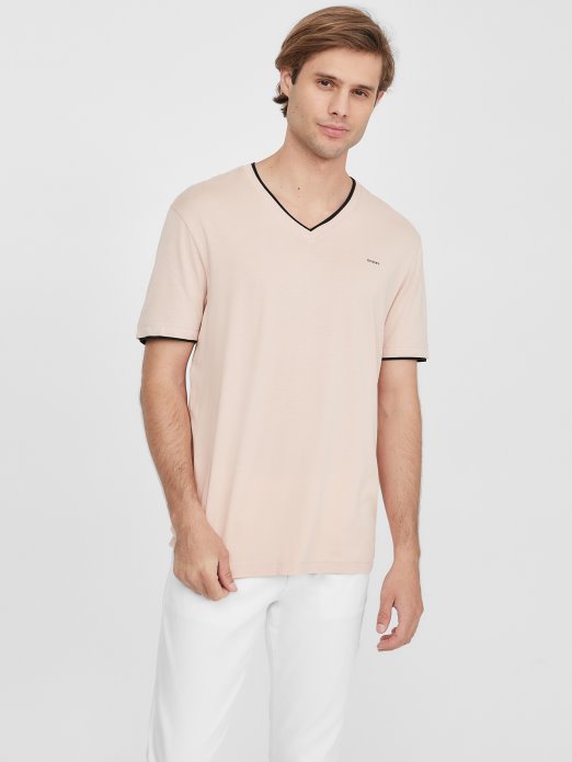 Armin Top S V-izrezom Guess Shopping Vapor Rose