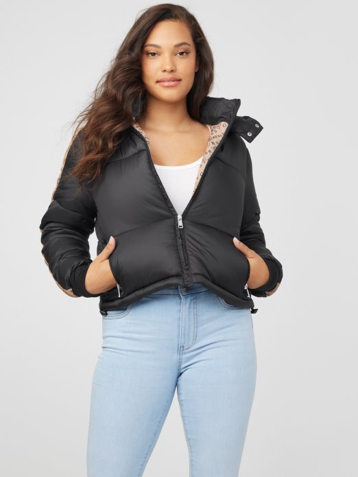 Bakir Pufer Jakna Guess Shopping Jet Crna Multi