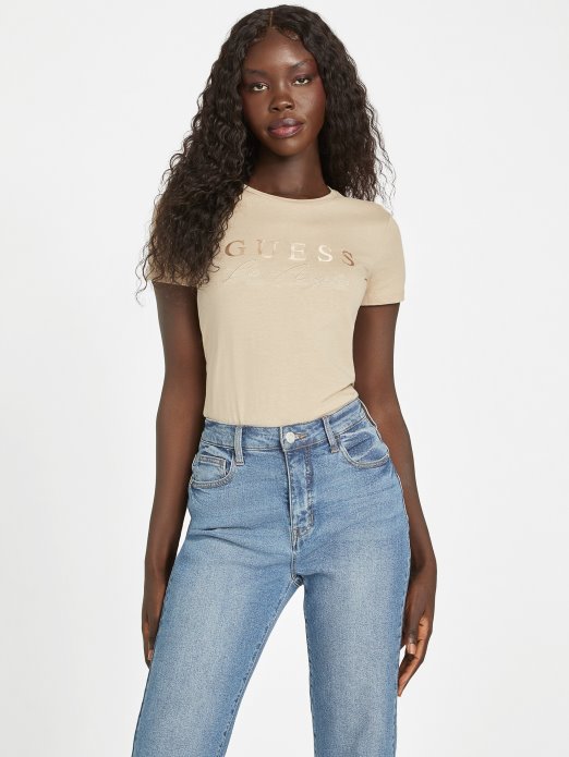 Baršun Taupe Guess Shopping Eko Sallie Majica S Logotipom