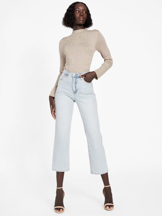 Baršun Taupe Guess Shopping Sendy Džemper S Lureksom