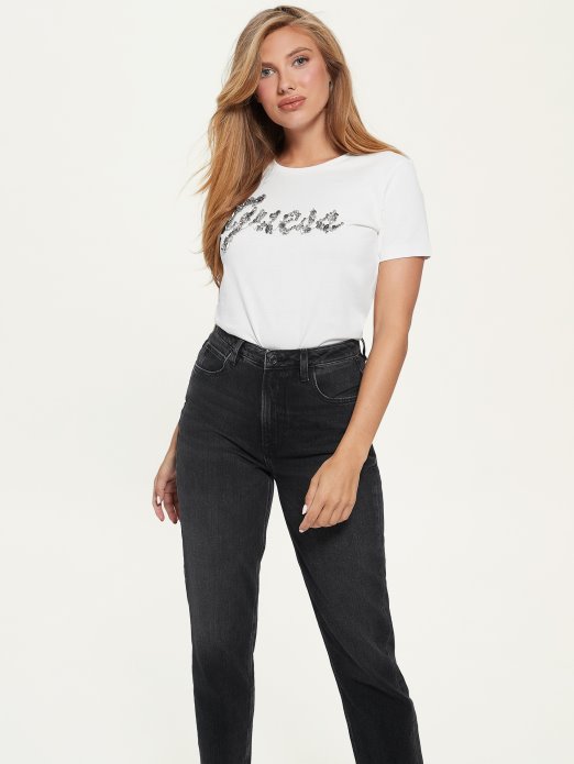 Beautiful Echo Logo Tee Krem​bijela Guess Shopping