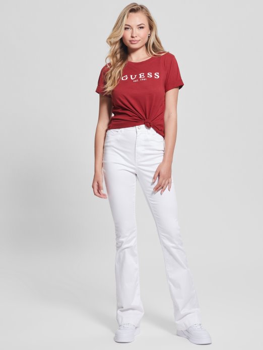 Beet Juice Red Guess Shopping Eko Majica S Logotipom S Manšetama