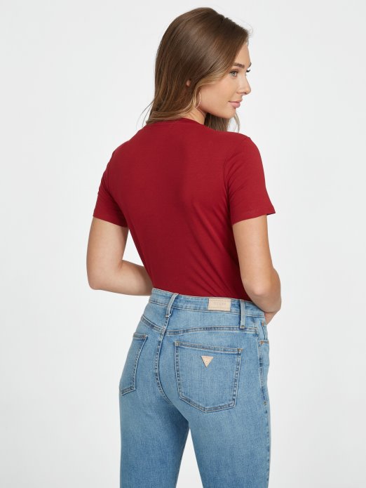 Beet Juice Red Guess Shopping Zillah Majica S Logotipom Od štrasa