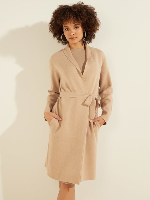 Bež Cachemere Blend Kardigan S Remenom Guess Shopping