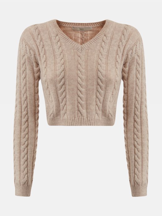 Bež Guess Pulover Od Mješavine Vune