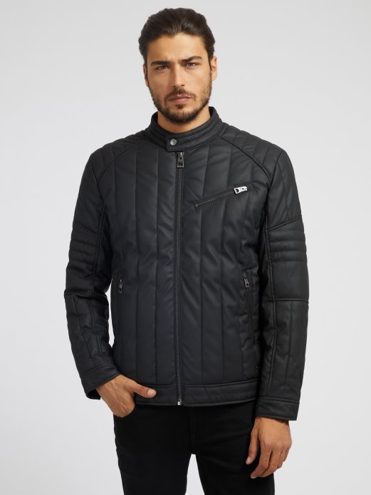 Biciklistička Jakna Od Umjetne Kože Guess Shopping Crna