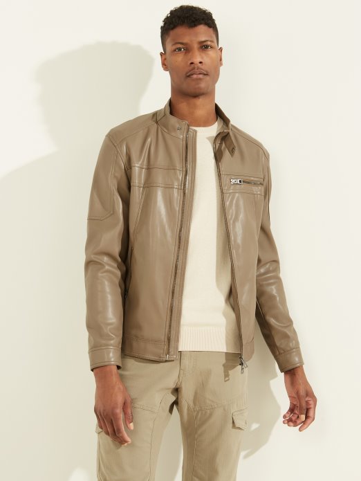 Biciklistička Jakna Od Umjetne Kože Orahove Ljuske Guess Shopping