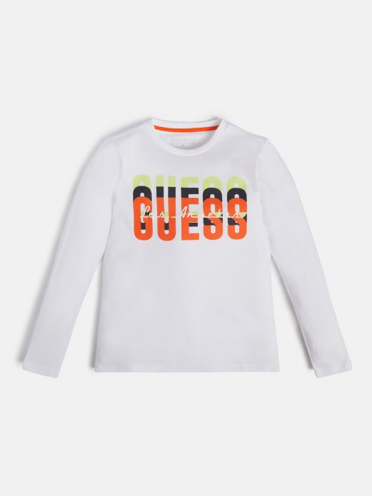 Bijela Majica S Logotipom Guess Shopping Front