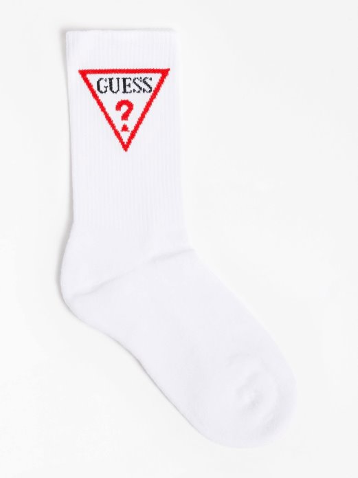Bijele Guess Shopping Trokut Logo čarape