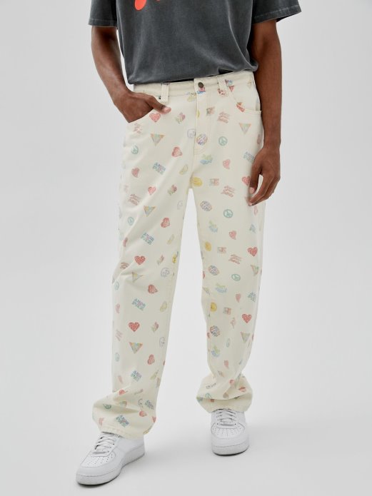 Bijeli Guess Shopping Cargo Traper Hlače