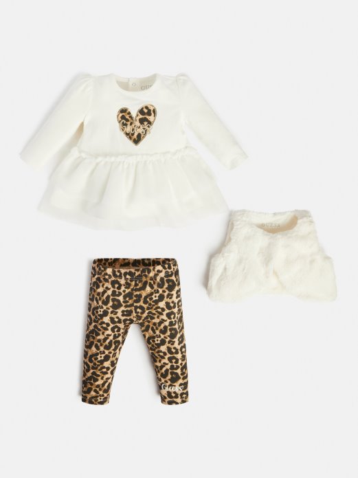 Bijeli Guess Shopping Prsluk Od Umjetnog Krzna Majica Tajice