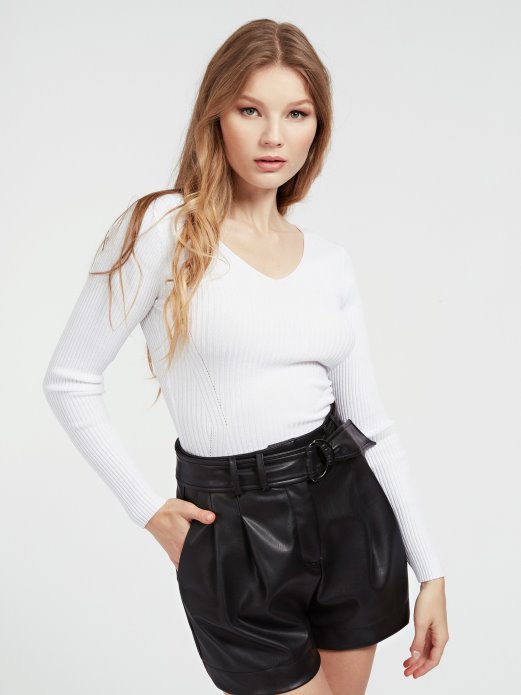 Bijeli Guess Shopping Pulover Od Mješavine Viskoze