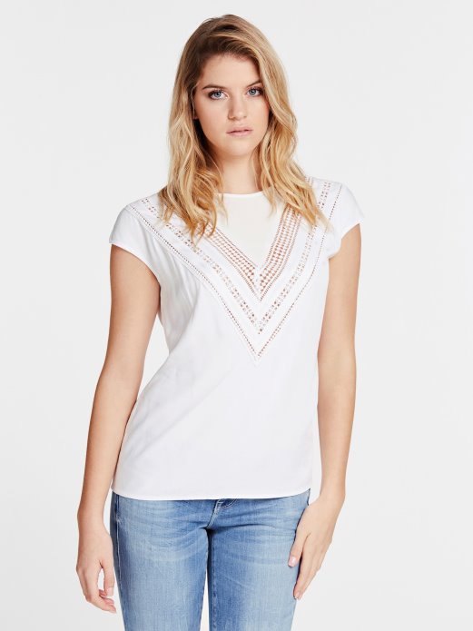 Bijeli Guess Top Od čipke Za Kupovinu