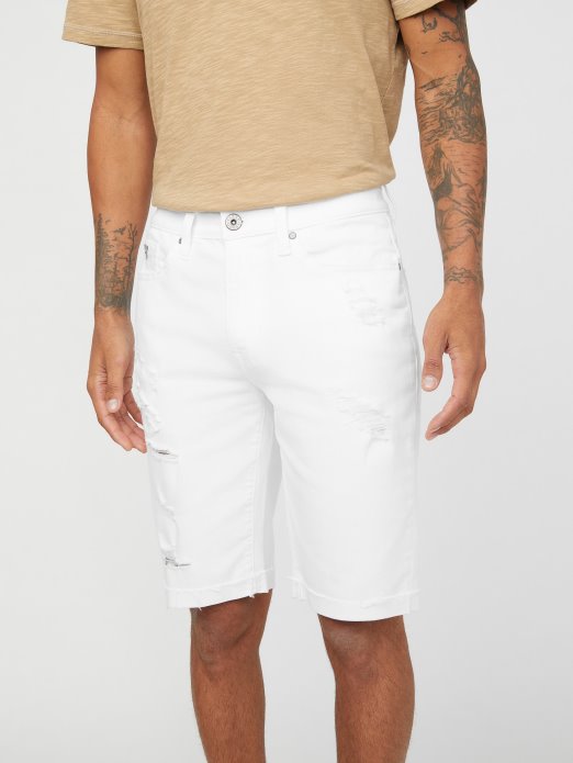 Bijelo Uništiti Oprati Abby Denim Kratke Hlače Guess Shopping