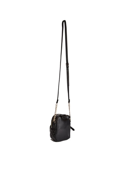 Black Guess Shopping Evan Prošiveni Mini Crossbody Ruksak