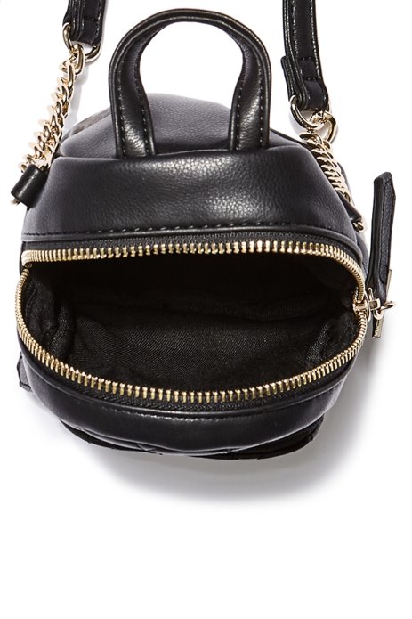 Black Guess Shopping Evan Prošiveni Mini Crossbody Ruksak