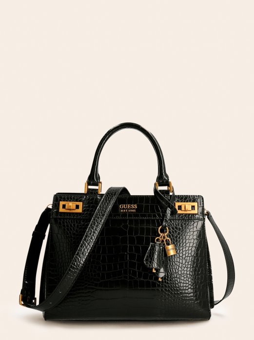 Black Guess Shopping Torbica S Croc Printom Katey