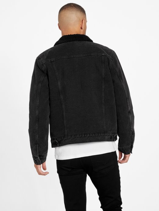 Black Wash Guess Shopping Braun Traper Jakna Podstavljena šerpom