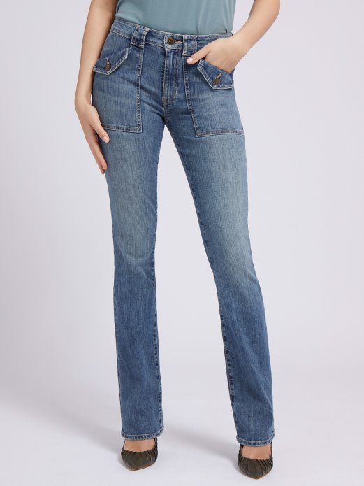Blue Bootcut Traper Hlače Guess Shopping