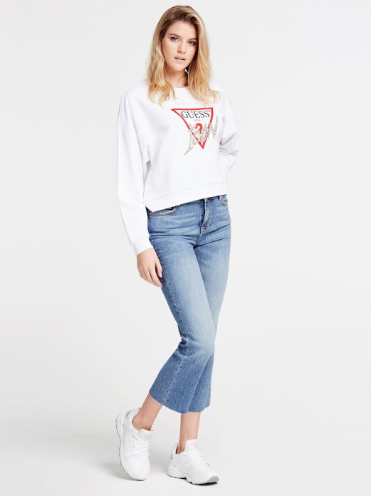 Blue Guess Shopping Flare Traper Hlače Novi Trend