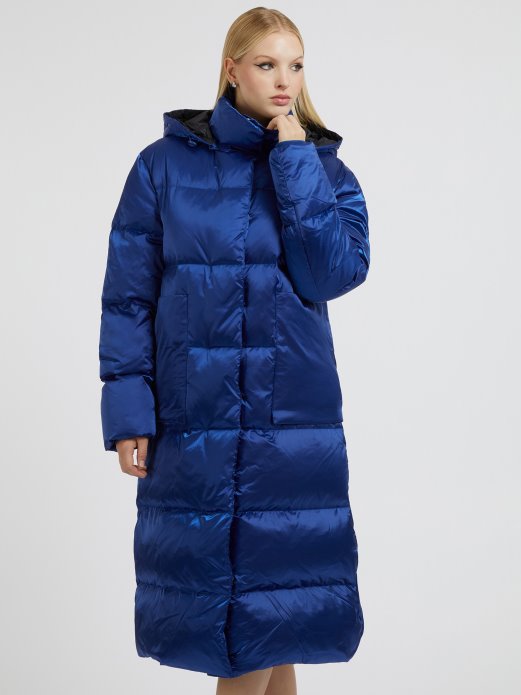 Blue Guess Shopping Real Down Long Puffer