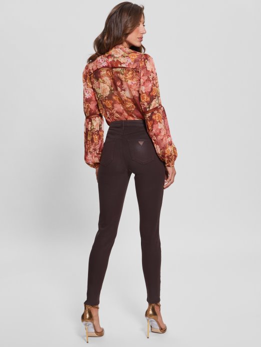 Bogato Smeđe Multi Guess Shopping 1981 Obložene Uske Traperice