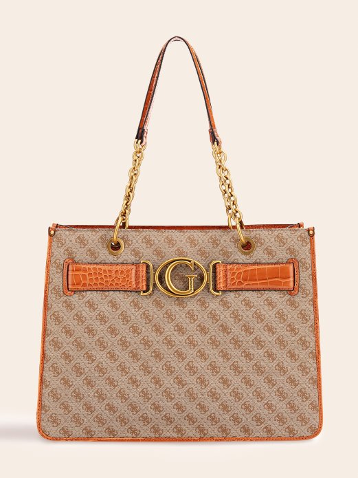 Brown Guess Shopping Aviana 4g Logo Shopper