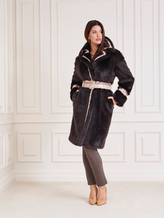 Brown Guess Shopping Marciano Kaput Od Umjetnog Krzna