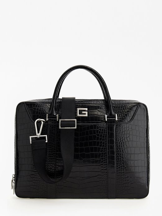 Calabria Croc Print Bag Guess Shopping Black