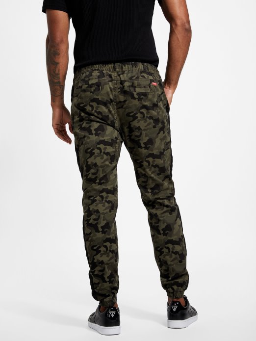 Camo Green Cruz Uništene Joggers Guess Shopping