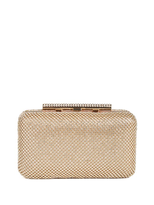 Carma Rhinestone Clutch Gold Guess Shopping