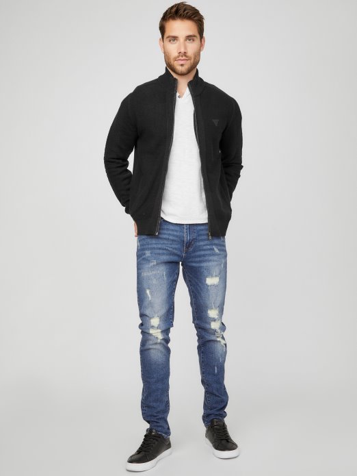 Chet Mock Neck Sweater Guess Shopping Jet Black