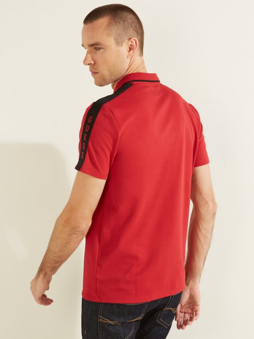 Chili Red Guess Shopping Pique Logo Traka Polo
