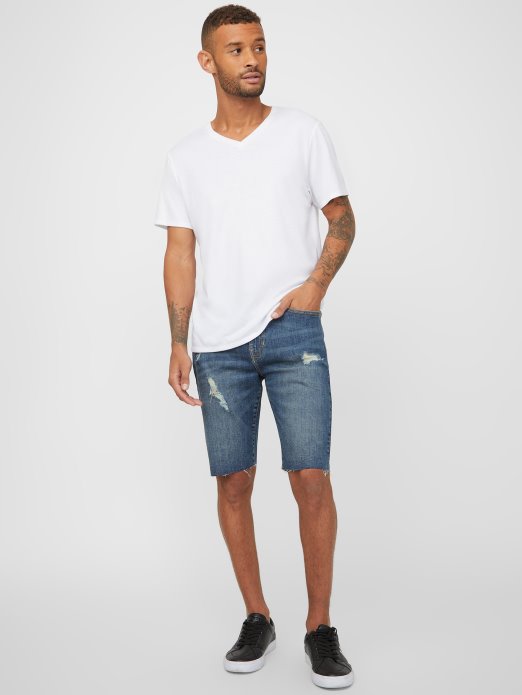 Clarke Ravne Traper Kratke Hlače Tamno Uništi Pranje Pogodi Kupnja