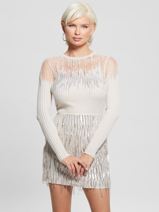 Claudine Svjetlucavi Džemper Top Guess Shopping Mocassin Multi