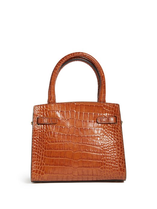 Cognac Cristina Kožna Mini Torba Guess Shopping
