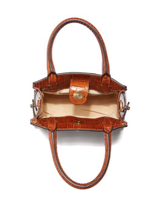 Cognac Cristina Kožna Mini Torba Guess Shopping